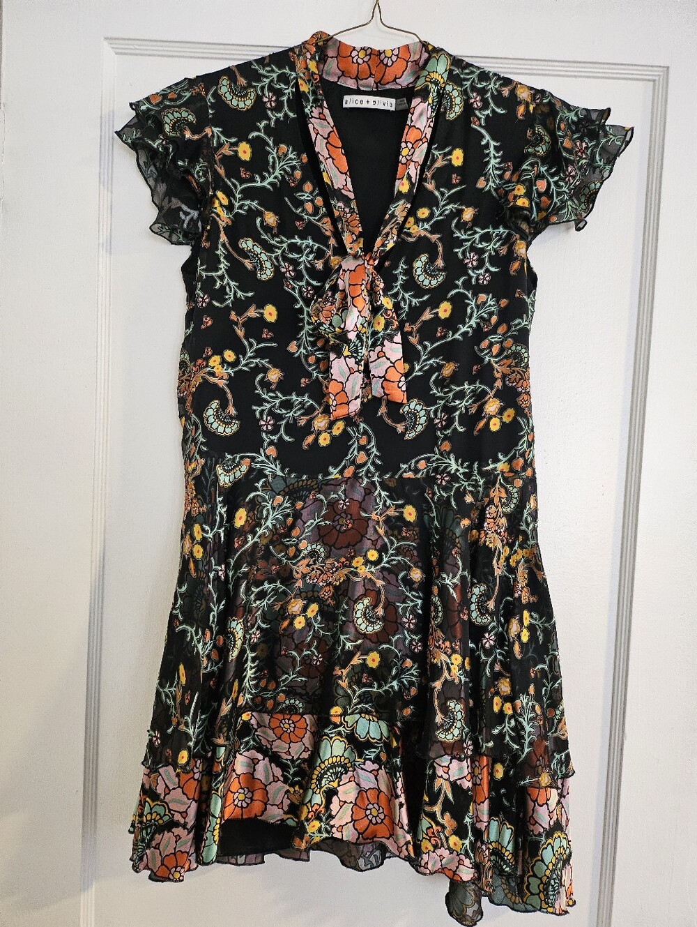 Alice + Olivia Moore Floral Print Dress size 2 - Picture 4 of 6